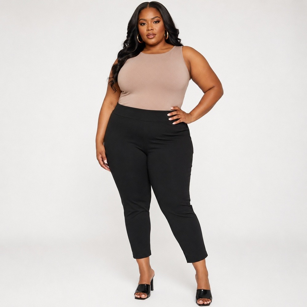 Studio‎ by Torrid Black Ponte Knit Skinny Pants Plus Size 1